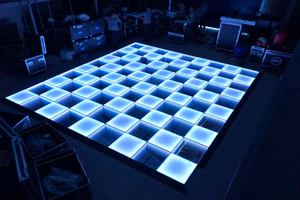 Luxury Light Up Tempered Glass Floor Tiles Seamless Dance Floor Mat